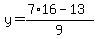 y=%287%2A16-13%29%2F9