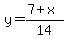 y=%287%2Bx%29%2F14