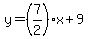 y=%287%2F2%29x%2B9