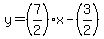 y=%287%2F2%29x-%283%2F2%29