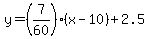 y=%287%2F60%29%28x-10%29%2B2.5
