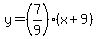 y=%287%2F9%29%28x%2B9%29