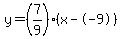 y=%287%2F9%29%28x--9%29