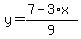y=%287-3%2Ax%29%2F9