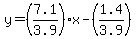 y=%287.1%2F3.9%29x-%281.4%2F3.9%29