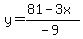 y=%2881-3x%29%2F%28-9%29