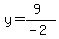 y=%289%29%2F%28-2%29