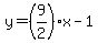 y=%289%2F2%29x-1
