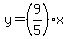 y=%289%2F5%29x