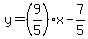 y=%289%2F5%29x-7%2F5