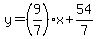 y=%289%2F7%29x%2B54%2F7