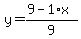y=%289-1%2Ax%29%2F9