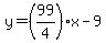 y=%2899%2F4%29x-9