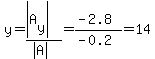 y=%28abs%28A%5By%5D%29%29%2F%28abs%28A%29%29=%28-2.8%29%2F%28-0.2%29=14