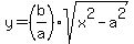 y=%28b%2Fa%29sqrt%28x%5E2-a%5E2%29