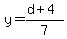 y=%28d%2B4%29%2F7