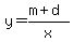 y=%28m%2Bd%29%2Fx