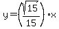 y=%28sqrt%2815%29%2F15%29x
