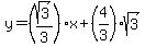 y=%28sqrt%283%29%2F3%29x%2B%284%2F3%29sqrt%283%29