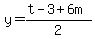 y=%28t-3%2B6m%29%2F2