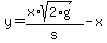 \"y=%28x%2Asqrt%282%2Ag%29%29%2Fs-x\"