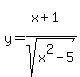 y=%28x%2B1%5E%22%22%29%2Fsqrt%28x%5E2-5%29