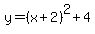 y=%28x%2B2%29%5E2%2B4