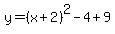 y=%28x%2B2%29%5E2-4%2B9