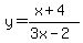 y=%28x%2B4%29%2F%283x-2%29