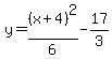 y=%28x%2B4%29%5E2%2F6-17%2F3