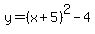 y=%28x%2B5%29%5E2-4