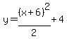 y=%28x%2B6%29%5E2%2F2%2B4