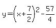 y=%28x%2B7%2F2%29%5E2-57%2F4