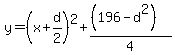 y=%28x%2Bd%2F2%29%5E2%2B%28%28196-d%5E2%29%29%2F4