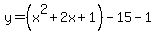 y=%28x%5E2%2B2x%2B1%29-15-1