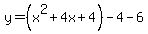 y=%28x%5E2%2B4x%2B4%29-4-6