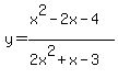 y=%28x%5E2-2x-4%29%2F%282x%5E2%2Bx-3%29