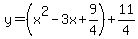 y=%28x%5E2-3x%2B9%2F4%29%2B11%2F4