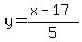 y=%28x-17%29%2F5