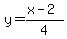 y=%28x-2%29%2F4