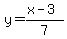 y=%28x-3%29%2F7