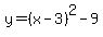 y=%28x-3%29%5E2-9