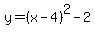 y=%28x-4%29%5E2-2