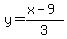 y=%28x-9%29%2F3