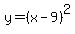 y=%28x-9%29%5E2+