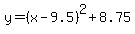 y=%28x-9.5%29%5E2%2B8.75