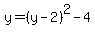 y=%28y-2%29%5E2-4