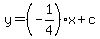 y=+%28-1%2F4%29x%2Bc