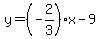 y=+%28-2%2F3%29x+-+9