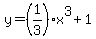 y=+%281%2F3%29x%5E3%2B1